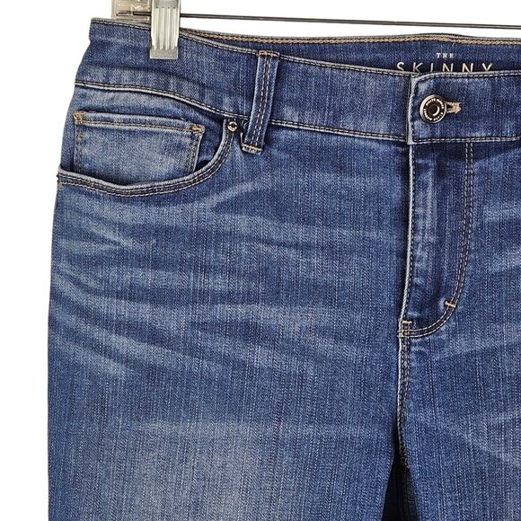 White House Black Market Jeans The Skinny Ankle Embellished Mid Rise Blue Size 6 - Picture 2 of 11